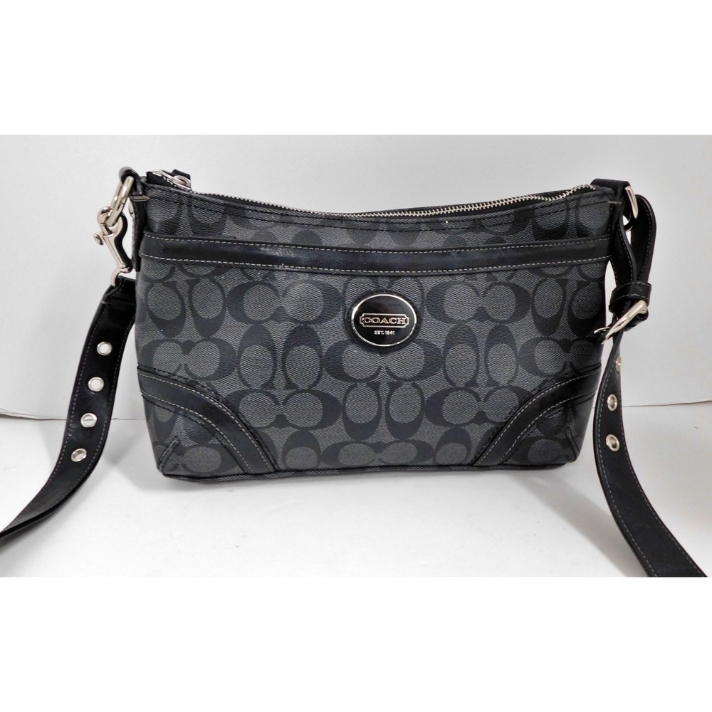 Coach‎ Heritage Signature Shoulder Bag Crossbody F18924 Leather PVC